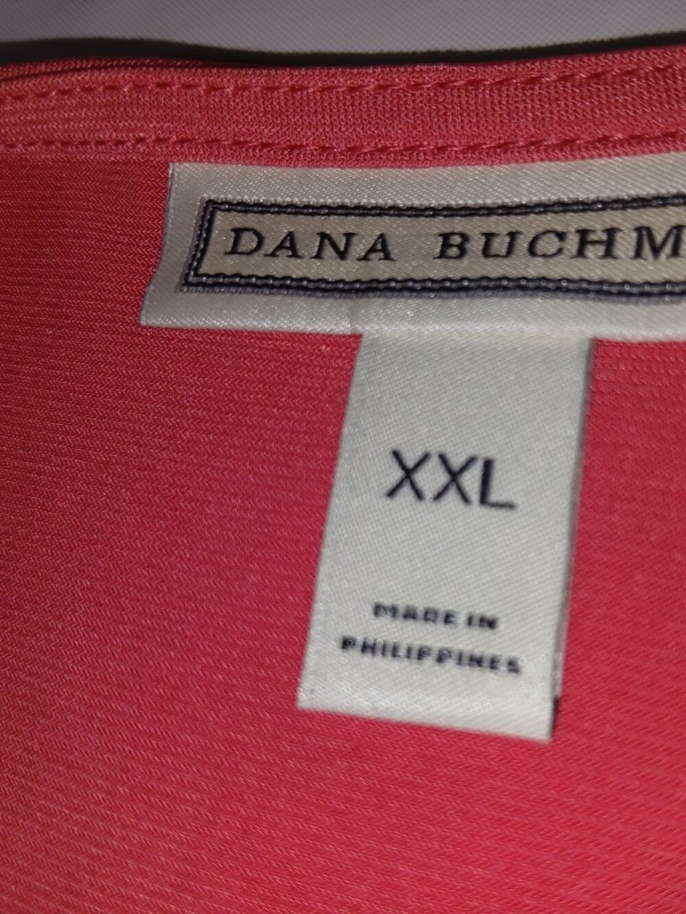 Dana Buchman Womens 2XL Pink V-Neck Short Sleeve Pleated Blouse Top - Picture 3 of 10